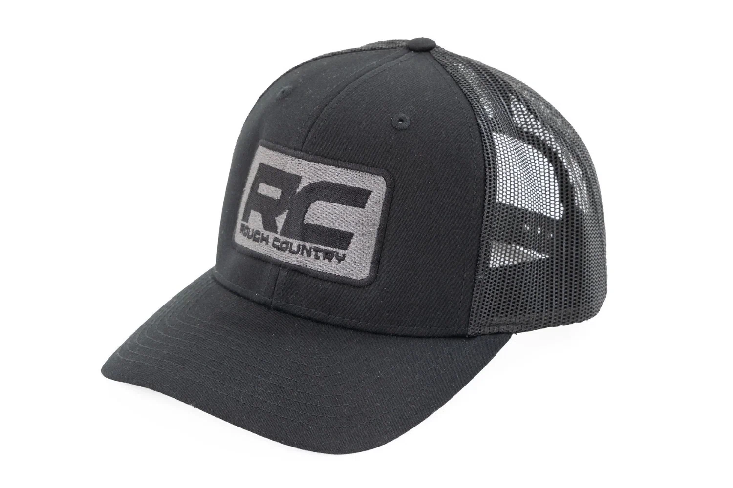 Rough Country Hat - Black Mesh - Rough Country Patch - Black_Black - Richardson 112 - 84128